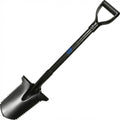 Fieldmaster Lite Carbon Fibre metal detecting spade featuring a serrated steel blade and lightweight carbon shaft with D-handle grip.