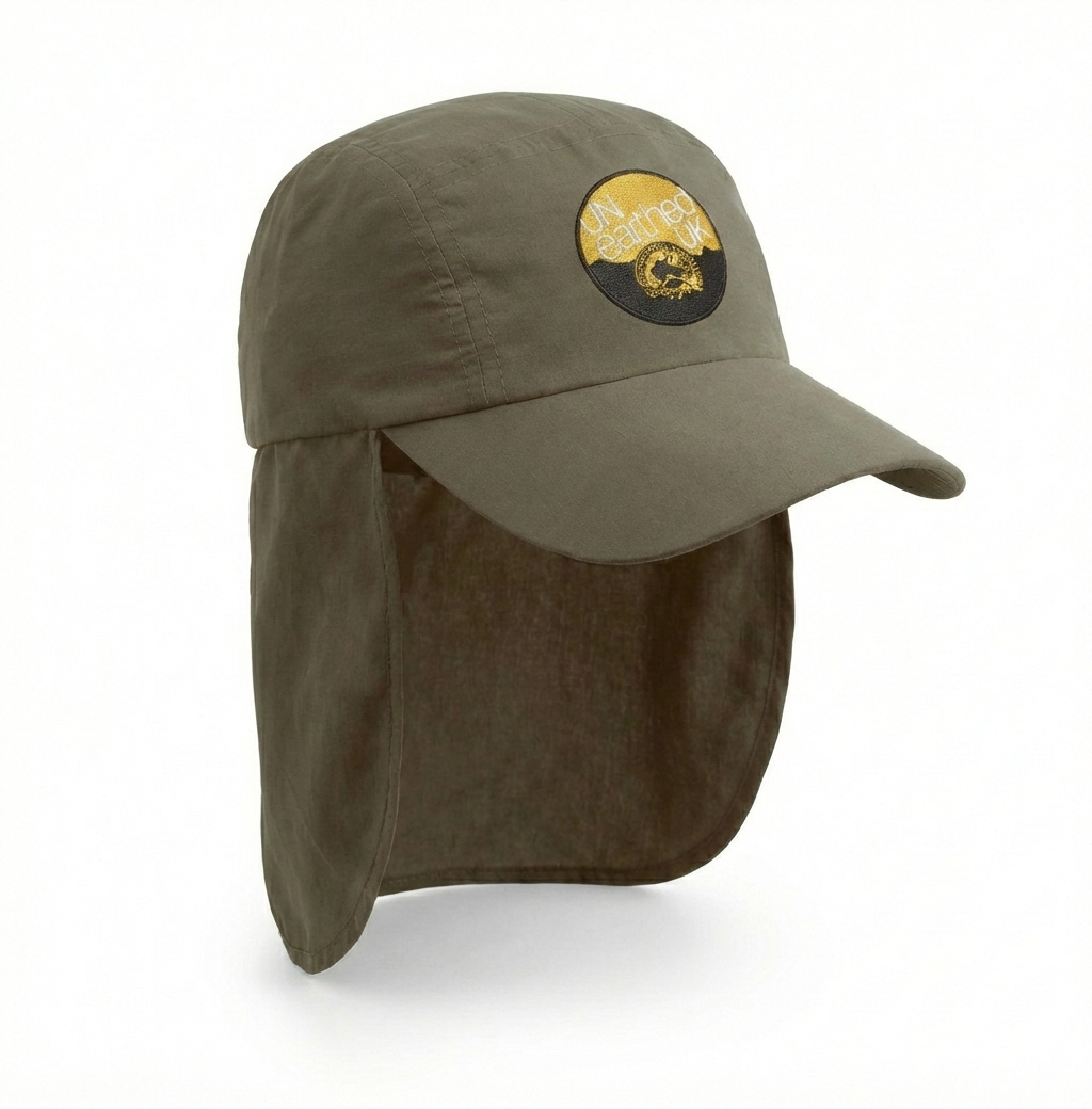 Fieldmaster Legionnaire Cap in Olive Green with fold-away neck flap for sun protection