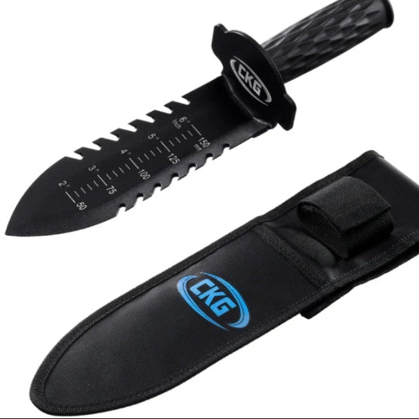 Stainless steel metal detecting digging tool with holster