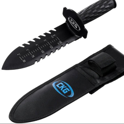Stainless steel metal detecting digging tool with holster